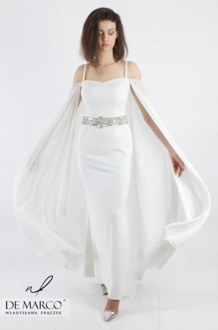 Śmietankowa stylizacja na wymarzony ślub Elpidia, Nowoczesna odzież damska zaprojektowana przez stylistkę Pierwszej Damy