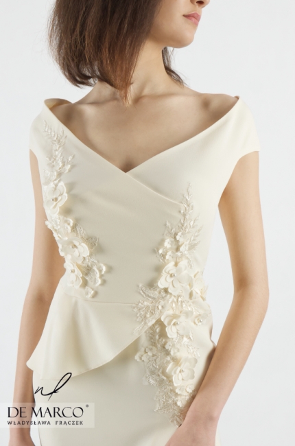 A luxurious dress Graciela designed in the studio of Władysława Frączek