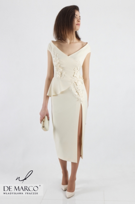 Exclusive dress with an original cut for the wedding Graciela, sensual creations from De Marco