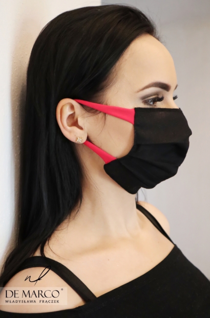 Czarna bawełniana maska ochronna na twarz, Maseczki kosmetyczne dostępne w sklepie internetowym De Marco