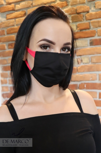 Ochronna czarna maska na twarz dostępna w sklepie internetowym De Marco