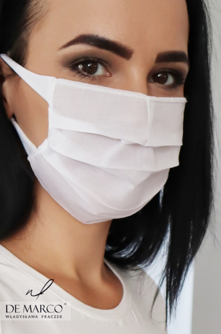 Bawełniana maska 100 % uszyta z wysokiej jakości tkaniny batystowej, Zakupy w internecie w De Marco