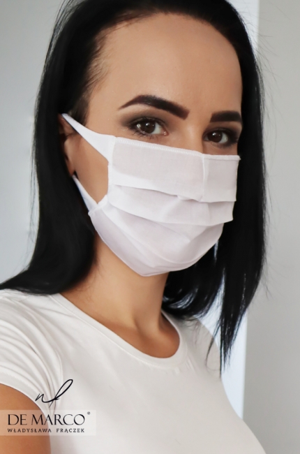Bawełniana maseczka wielokrotnego użytku ochrania twarz i nos przed kontaktem z innymi ludźmi, Szycie na miarę online