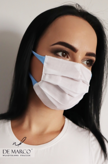 White cotton mask from the Polish clothing manufacturer De Marco, Online store