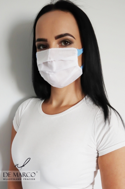 Protective mask in white or black, Polish production
