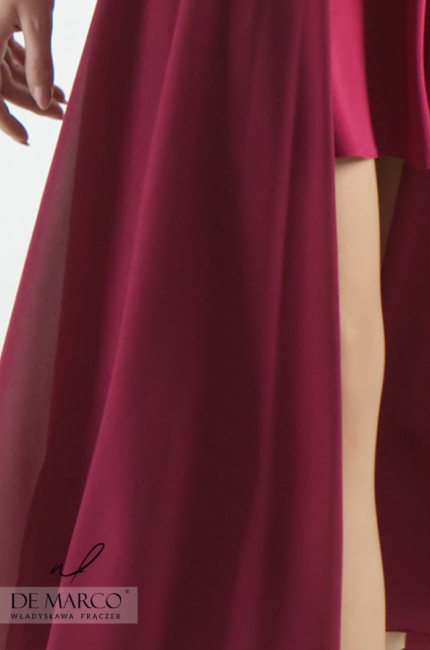 Bajeczna sukienka na imprezę firmową Eufrazja, Moda i styl - szycie na miarę w De Marco