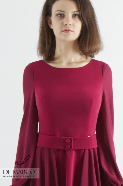Znakomita suknia Eufrazja dedykowana kobietom, które szukają oryginalnej odzieży damskiej, Produkt Polski