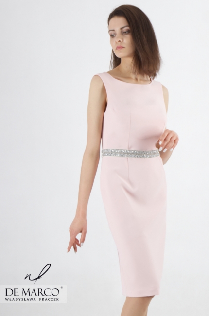 Różowa sukienka na ślub cywilny dla Pani Młodej Leona, Modne projekty od De Marco 2020