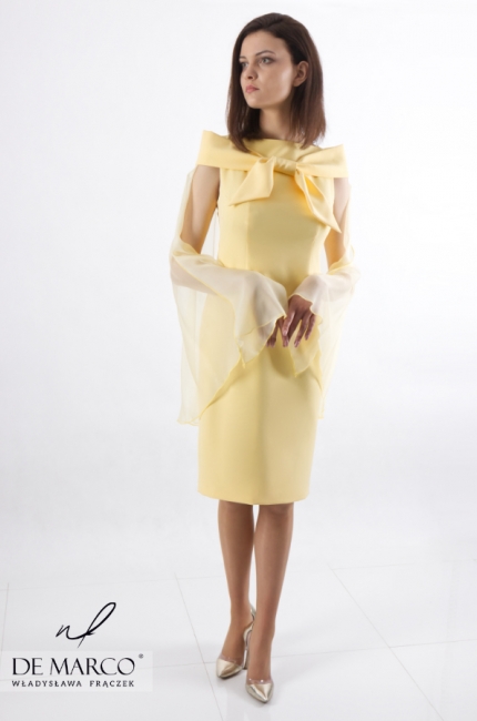 Żółta sukienka dwuczęściowa na wakacje Mirona, Romantyczne sukienki na lato 2020/2021