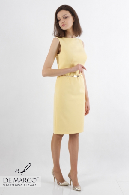 Profesjonalna sukienka wizytowa na wystąpienia publiczne Mirona, De Marco - sklep online