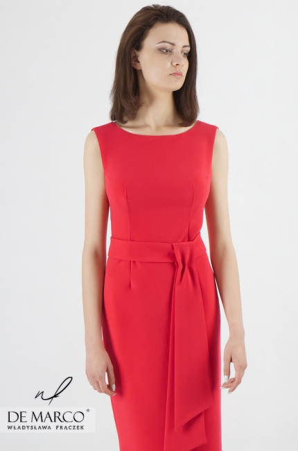 Ponadczasowa sukienka za kolano dla bizneswoman Basileja, Elegancka odzież damska 2020