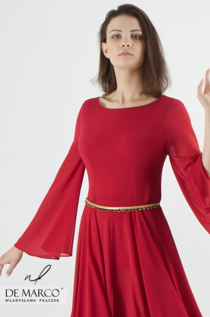 The most fashionable red midi dresses for a wedding. Styling in red for a wedding party