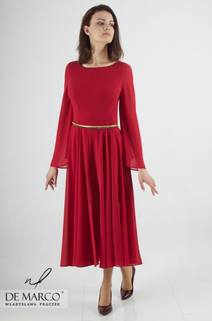 A unique red formal dress from the Polish designer Władysława Frączek