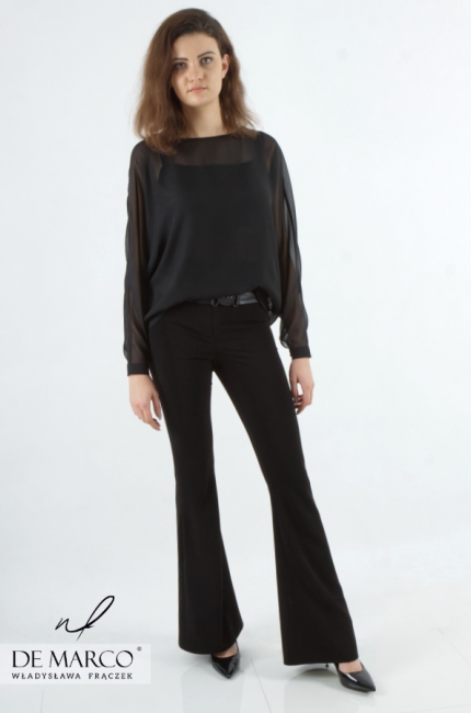 Romantic black dress blouse. De Marco online store