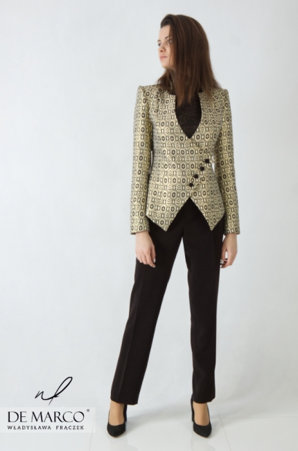 Ekskluzywne garnitury damskie szyte na miarę na różne okazje w Salonie Mody De Marco