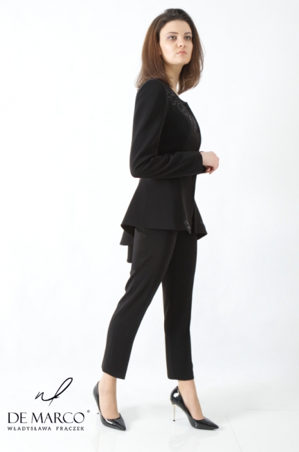 Elegancki czarny frak do spodni dostępny w sklepie internetowym De Marco.