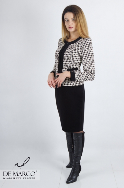 Blazer in Mila style and pencil skirt set