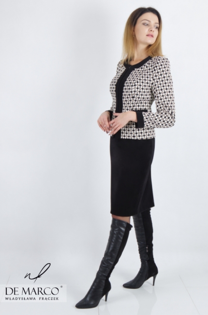 Elegant women's suit with a skirt by De Marco