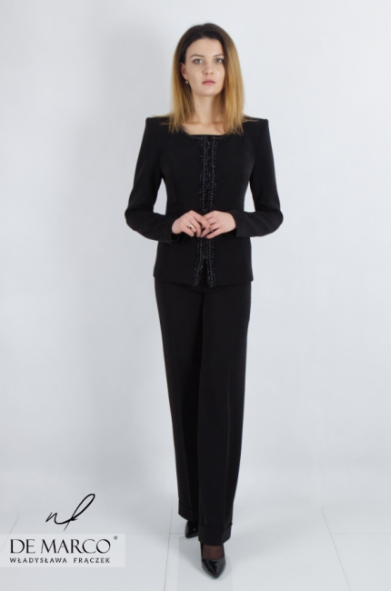Women's suit jacket Chanel jacket with high, wide pants