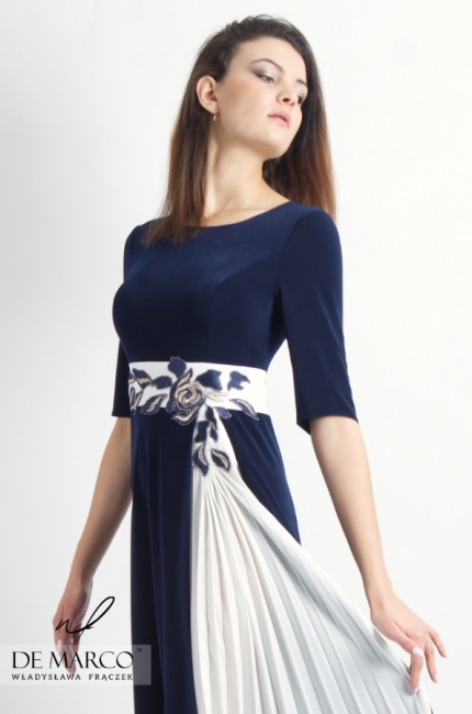 Luksusowa sukienka plisowana maxi - Rea II