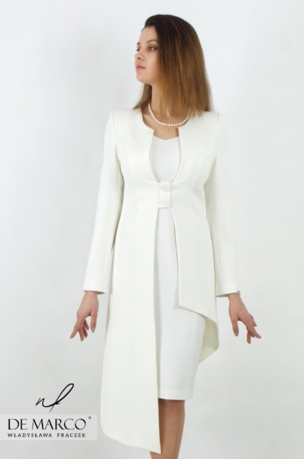 Elegant coat for a dress for a civil wedding - Nydia II. For older brides, over 40, 50, 60