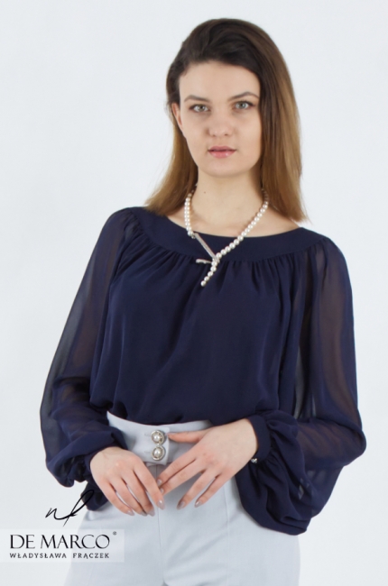 Modna damska bluzka koszulowa do spódnicy Marga II