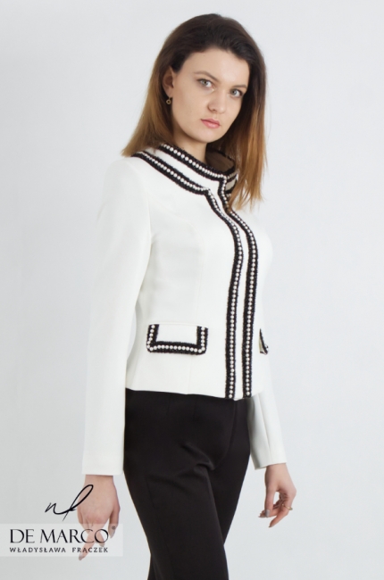 An exclusive women's business set - a jacket with Artemia pants.