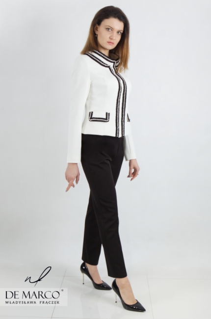 A modern formal set with trousers. Polish producer