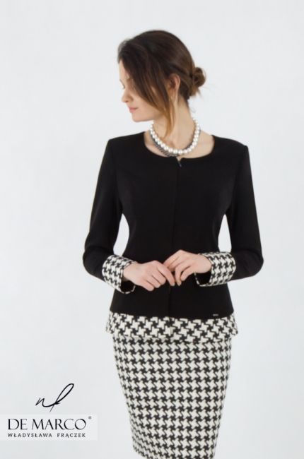 A timeless business suit with a houndstooth pattern, sewn in Poland