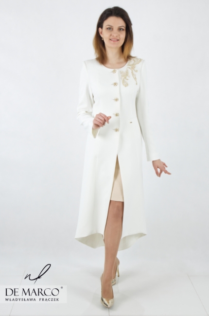Women's light cream coat for a dress. Polish producer