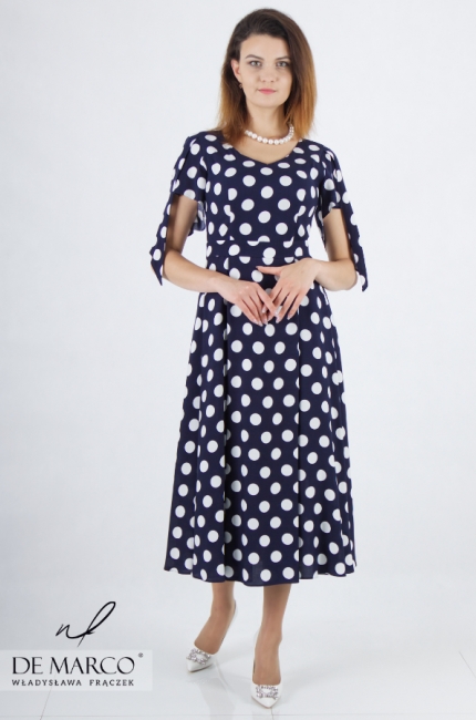 Elegant polka dot dress in a retro style