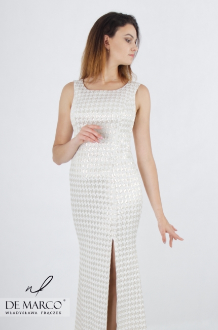 The most fashionable sets of women's costume with a long dress. Unique jacquard visiting sets. Polish producer