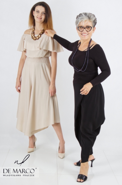 Romantic beige summer jumpsuit perfect for a wedding. De Marco online store Sewing made to measure De Marco