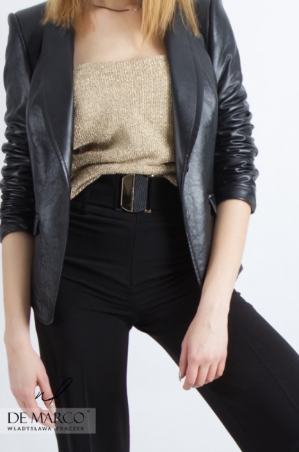 Black styling trousers for work. Elegant women's pants from the Polish manufacturer De Marco