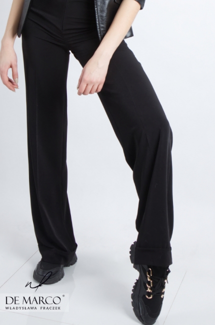 Classic black business formal trousers. High-waisted trousers perfect for a jacket