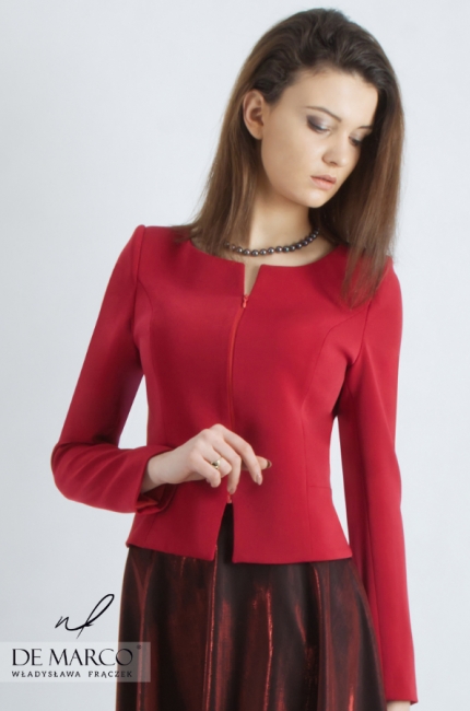 An elegant two-piece ladies' set. Red formal sets with a maxi skirt. Made to measure De Marco