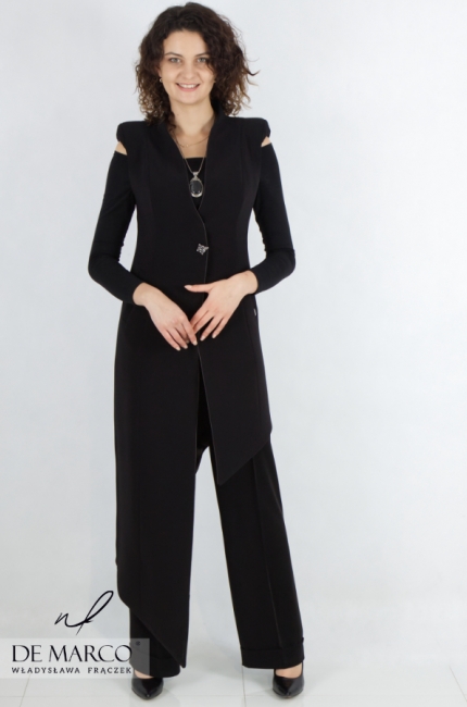 Exclusive women's formal vest with an asymmetrical cut. De Marco online store