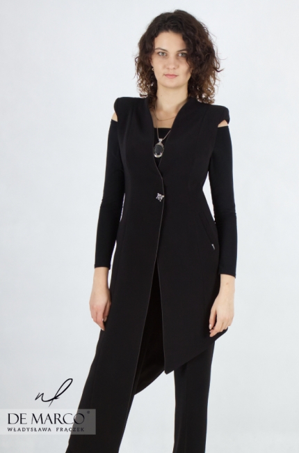 Long jacket coat without sleeves. De Marco online store