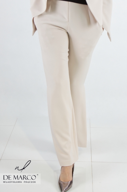 Beige business women's trousers from projection De Marco