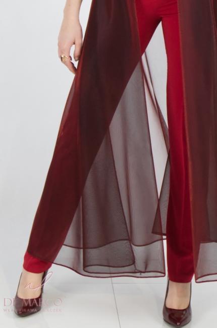 Romantic detachable maxi chiffon skirt on the belt with an embroidered application. Elegant additions and accessories by De Marco