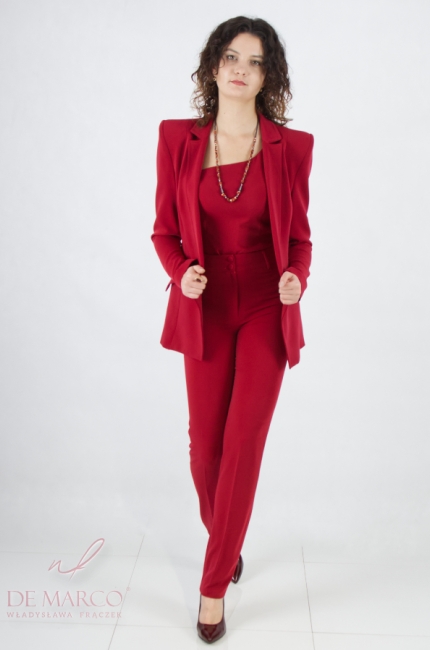 An exclusive women's business suit in the most fashionable color of 2023