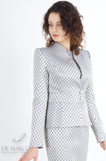 The most fashionable jacquard stylizations for successful women. Tailoring online store De Marco