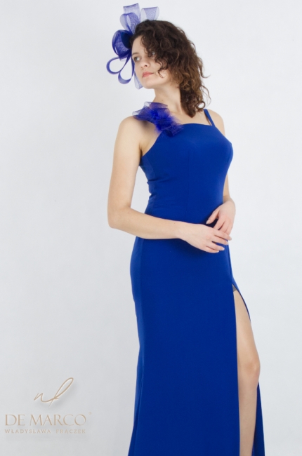 Original fascinator hair pin in sapphire color. De Marco online store