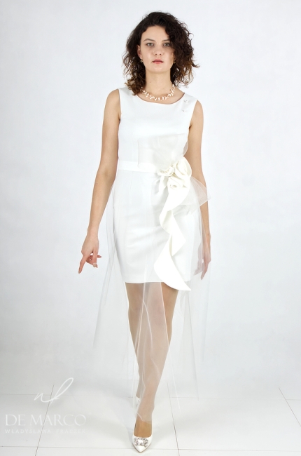 Elegant wedding dress with fancy belt - maxi skirt. Design and tailoring by De Marco