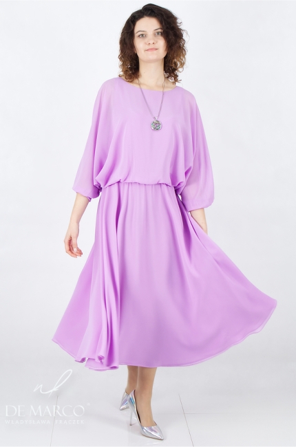 Najmodniejsze lekkie fioletowe sukienki na wiosnę lato 2023. Sklep internetowy De Marco