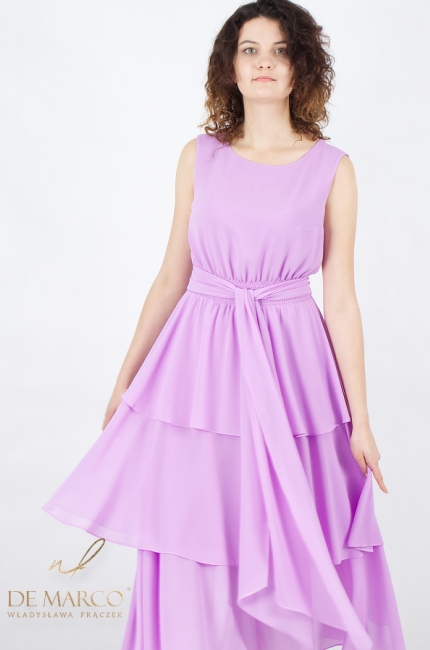 Light, airy cascade dress with a frill from the Polish manufacturer De Marco