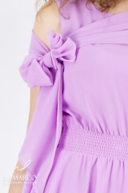Beautiful delicate chiffon cascading midi maxi dress with a tie. De Marco online store