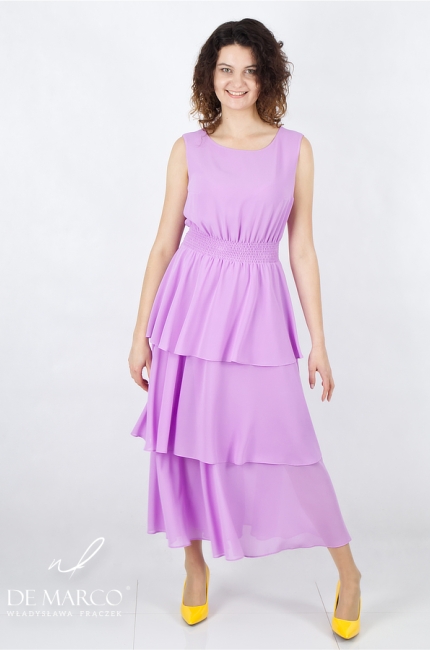 Najmodniejsze fioletowe sukienki idealna na rocznicę, Komunię, jubileusz, garden party, wydarzenia