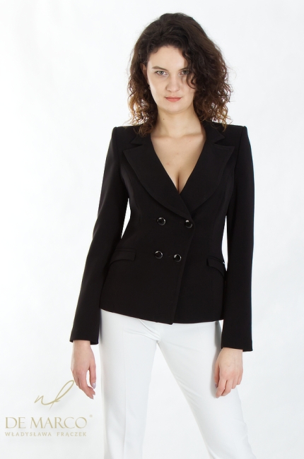 A modern, feminine jacket for suit trousers. De Marco online store