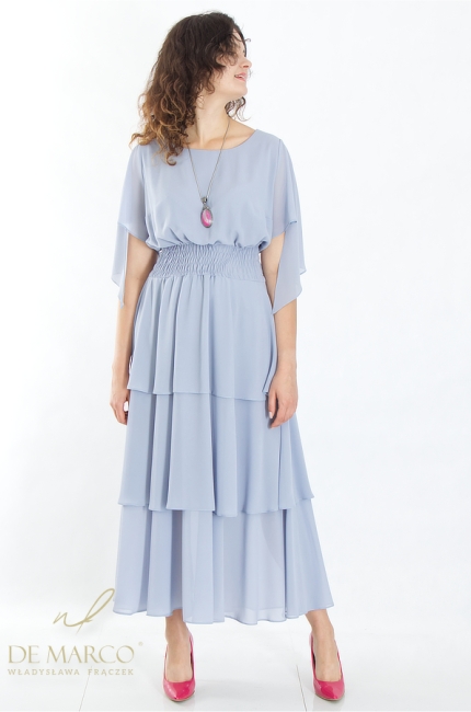 Fashionable maxi dresses with frills for the summer from the Polish designer Władysława Frączek De Marco